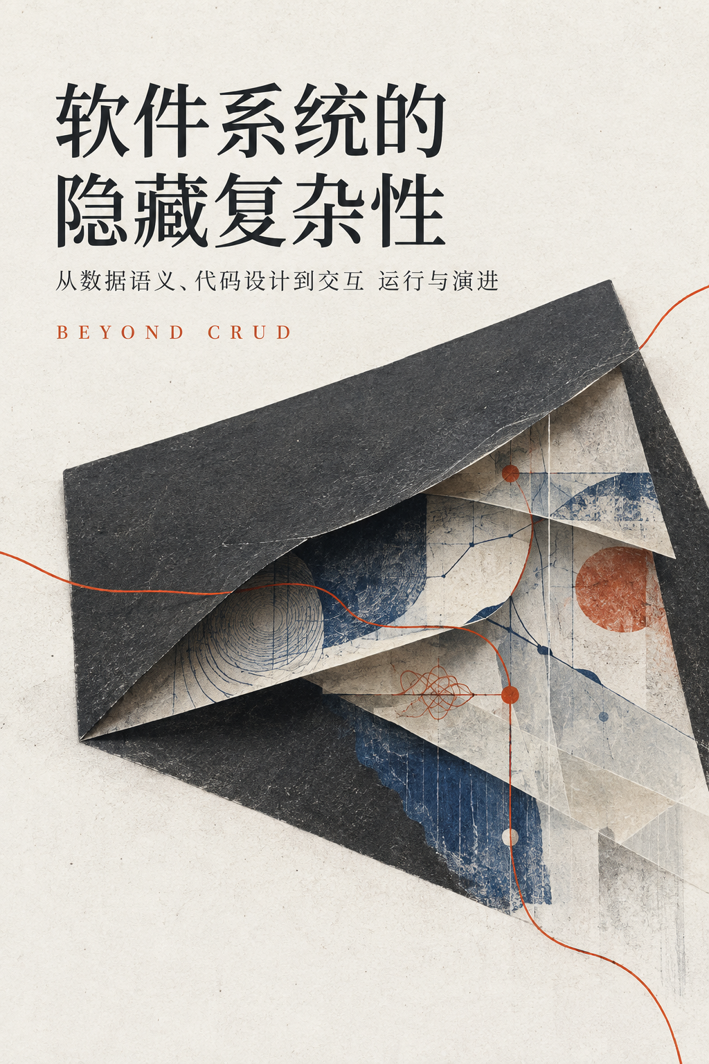《软件系统的隐藏复杂性》书籍封面:剖开的软件模块与贯穿其中的橙色路径